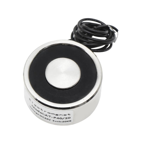 250N 55LB/20Kg Solenoid Lifting Cylinder, Electromagnet Suction Holding Sucker, Round Electric Magnet 40 x 20mm