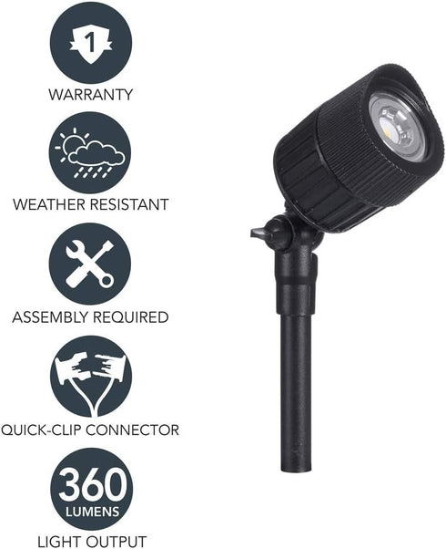 GL33007BK Sterno Home Paradise Low Voltage LED Junior Spot Light, Black