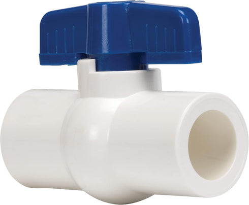 Homewerks VBVP40E8B Ball Valve, PVC Schedule 40 x Solvent, 2-Inch, Blue