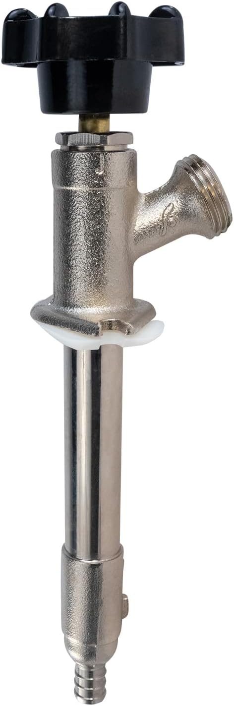 Midline Valve 4 Inch Frost-Free Sillcock, Chrome-Plated Brass Body 1/2" PEX Inlet