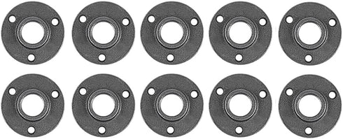 10 Pack 1/2 inches Malleable Cast Iron Pipe Flange, Industrial Pipe Flanges for DIY Steampunk Style