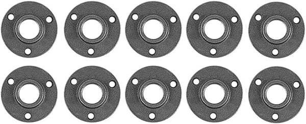 10 Pack 1/2 inches Malleable Cast Iron Pipe Flange, Industrial Pipe Flanges for DIY Steampunk Style