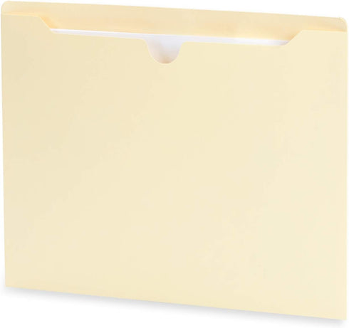 Manila File Jackets, Reinforced Straight Cut Tab, Letter Size, 100 Pack - Blue Summit Supplies