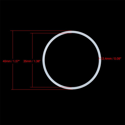 X AUTOHAUX 40mm OD Silicone O-Rings, 35.2mm ID, 2.4mm Width VMQ Seal Gasket for Pipe Repair, Pack of 10