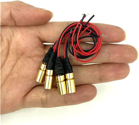 650nm Red Light Laser Module Industrial Adjustable Focal Length (6mm-Cross-4packs)