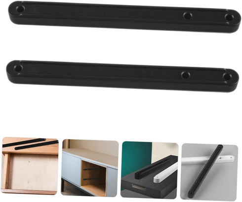2pcs DOITOOL Side Mount Drawer Guide Rail with Wheels Smooth Sliding Track for Cabinet Wardrobe Bedside Table