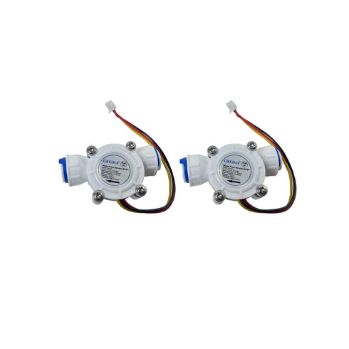 3/8" Quick Connect Water Flow Sensor, Food-Grade Switch Hall Effect Flowmeter Fluid Meter Counter 0.3-10L/min (Pack of