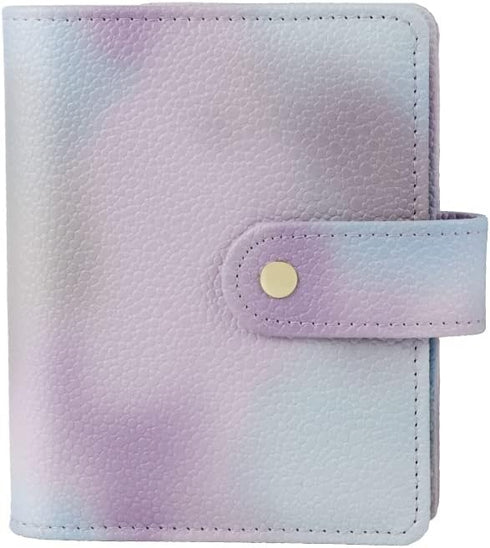 Purple PU Leather Budget Binder Cover, A7 6-Ring Money Organizer, Refillable Loose Leaf Receipt Notebook with Pockets