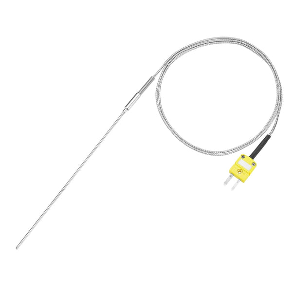 MECCANIXITY K Type Thermocouple with Plug, Temperature Sensor Probe -50 to 1100°C Stainless Steel