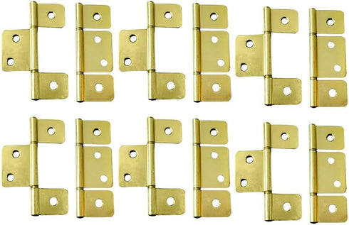 QCAA Flag Three Leaf 3-1/2" Bifold Shutter Hinge for Non-Mortise Cabinet Hardware,
