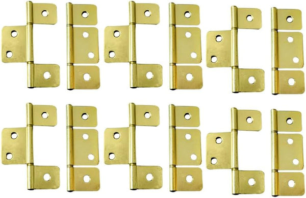 QCAA Flag Three Leaf 3-1/2" Bifold Shutter Hinge for Non-Mortise Cabinet Hardware,