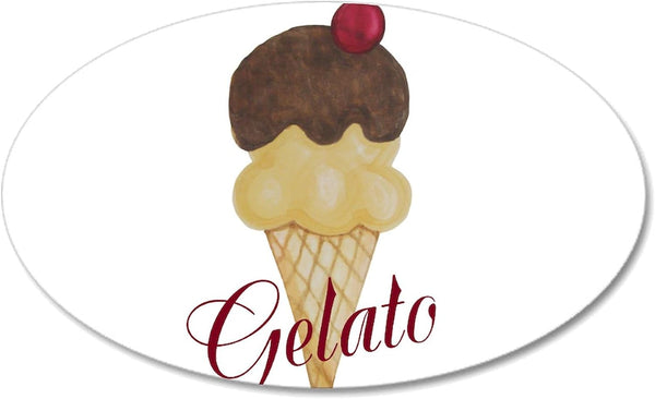 CafePress Gelato Ice Cream Cone Wall Decal 20"x12" Oval Wall Decal, Vinyl