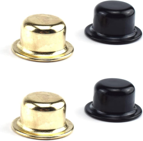 MARRTEUM 1/2 Inch 1/4-27 2xGold 2xBlack Tall Hollow Lamp Finial Knob Caps Finial Lamp Tops Tapped Lamp Accessories