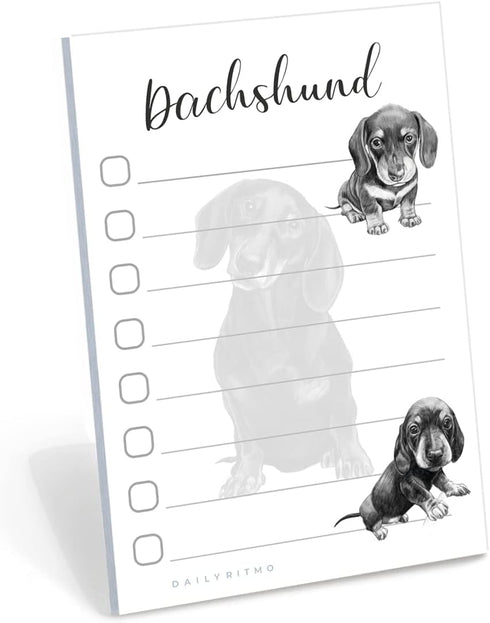 Dachshund Sticky Notepad To Do List, Weiner Dog Lover Gifts for Women, 4"x6" 50 Pages