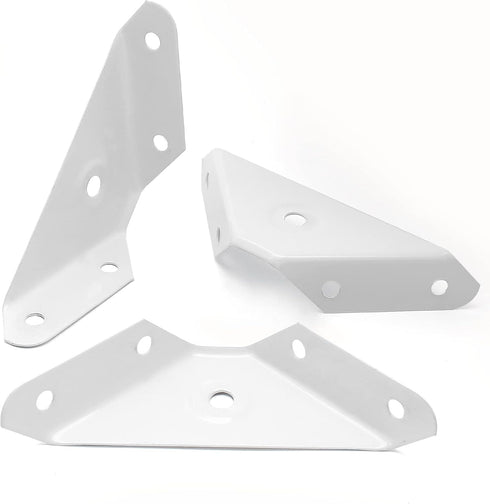12 Pcs Corner Bracket Metal Corner Brace, Cabinet Countertop Brackets for Wood Chair, Box, Desk (White)