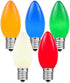 C9 Set 25 Bulbs 25' Novelty Lights Multi Hanging Ceramic Christmas String Lights - Retro Fit Traditional Indoor/Outdoor