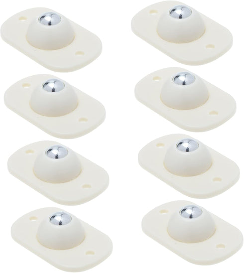 8pcs Practical Storage Case Caster Self-adhesive Wheel White Universal Wheel for Rolling
