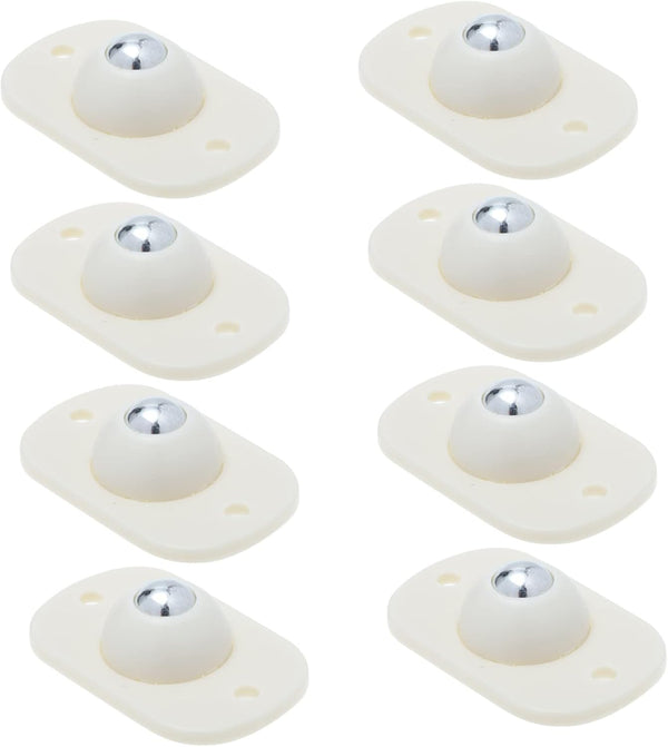 8pcs Practical Storage Case Caster Self-adhesive Wheel White Universal Wheel for Rolling