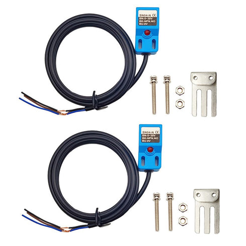 Inductive Proximity Sensor SN04-N NPN NO Normally Open Detection Switch with SN Bracket (Blue, 2 Pack)