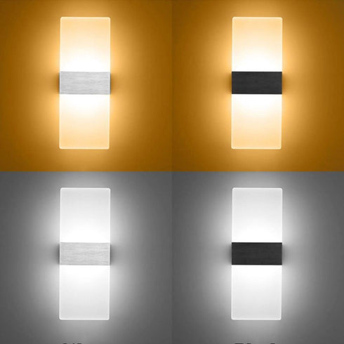 Gnc33Ouhen 3W Modern Rectangular Acrylic LED Night Light Wall Sconces Light, Bedside Decoration Lamp for Bedroom