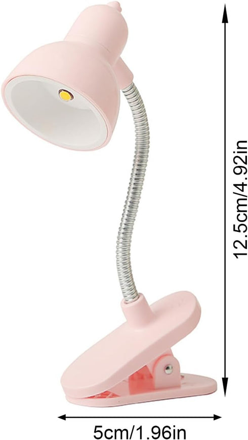 WTWU 360 Rotatable Tiny Table Lamp with Degree Rotating Neck Portable Clamp on Desk Lamp Warm Light for Office Bedside