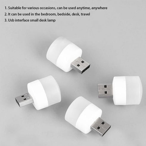 Linwnil Set 4,USB Bulb, Light(4 of Lights by Night, Mini LED Plug-in, Warm White, Compact, Ideal for Bedroom, Bathroom