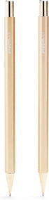 Poppin Mechanical Pencils - Luxury Gold Finish 0.7mm, Hidden Eraser, Set of 2