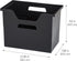 IRIS USA Large Portable Desktop File Box, 4 Pack with Open Lid, Side Handles for Letter Size, Black