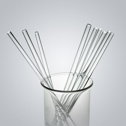 10 Pcs 200mm Glass Stir Sticks, Lab Stirring Rods for Beverage Coffee Cocktail Mixing, Kitchen Use