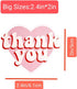 7AweQur 120pcs 2.4 Inch Packaging Large Size Pink Heart-Shaped Thank You Stickers Roll Aesthetic Personalized Heart