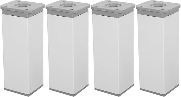 Operitacx 4pcs Adjustable Furniture Legs for Cabinet and Sofa, 12cm White Square