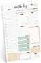 Rule The Day Daily Planner Pad - 8" x 11.5" Sticky Note Fill in Task Tracker, Unique Boho Design, Earth Tone