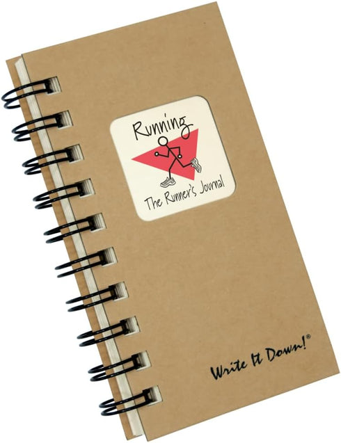 Write it Down Series by Journals Unlimited, Guided Journal, The Runner's Journal, Mini-Size 3”x5.5”, Kraft Hard Cover