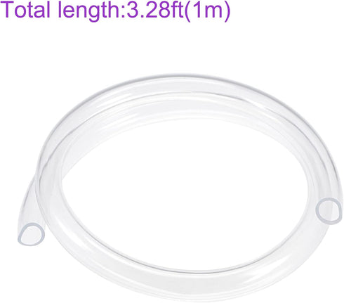 DMiotech Clear PVC Tube - 28mm ID 34mm OD Flexible Transparent Hose for Garden Water, Air, Oil Tube, 1m Length