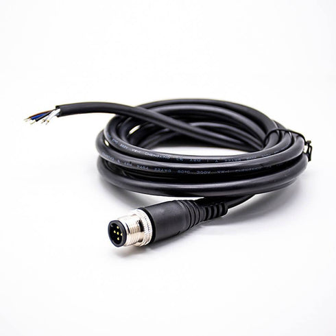 M12 Connector A Code Single Male Head Straight Aviation Plug, 5 Pin 2M/6.6ft Cable