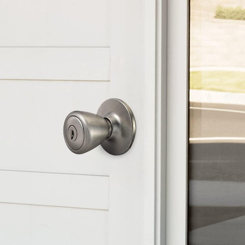 Design House 781922 Tulip Keyed Entry Door Knob, Satin Nickel