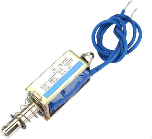DC Electromagnet, 6/12/24V 300mA Pull Push Type for Food Machine Textile Machinery, 10mm Retractable Range