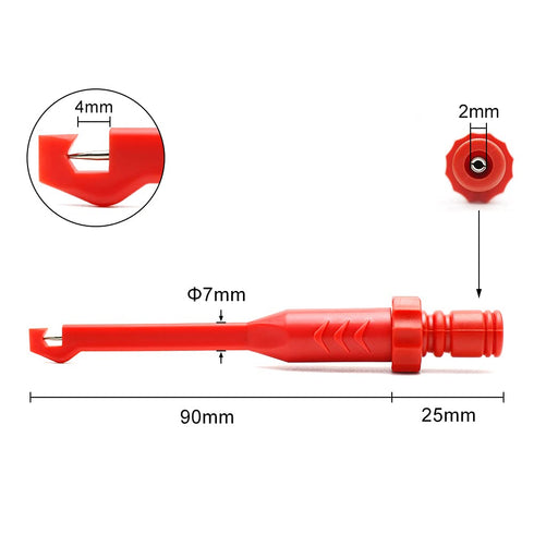 inShareplus Electronic Wire Piercing Probe Clip 2mm, Automotive Diagnostic Tester Tool, Black&Red, 2 Pack