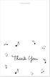 MyExpression.com 50 Pack Black Music Notes Thank You Cards