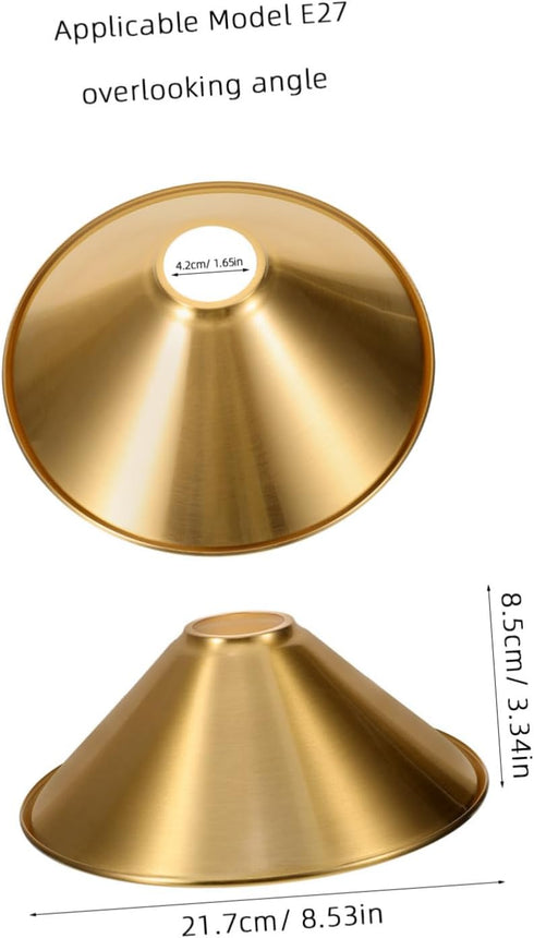 Hemobllo Copper Plated Metal Lamp Shade Cone for Ceiling Pendant Light Base Modern Lampshade for Desk and Floor Lamps