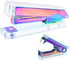 Office Stapler and Staples Remover Set, Clear Acrylic Metallic Rainbow Tone Desk Accessories