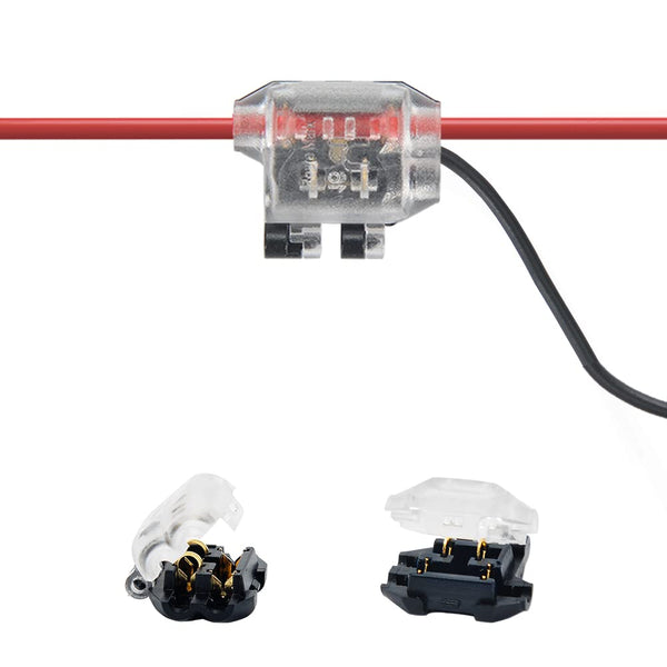 3 Way Wire Connectors 12 Pack - Low Voltage Wire Connector for 22-18 AWG, Quick Wire Splice Connector, T Tap Solderless