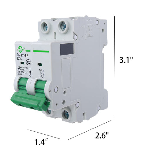 Miniature Circuit Breaker - 3 Pcs 110V/240V MCB DZ47-63 Mini Home Circuit Breaker 2 Pole 16A