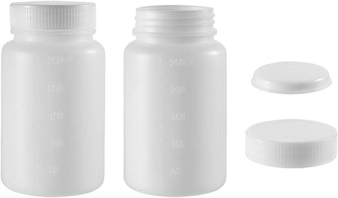 uxcell 2 Pcs Plastic Lab Chemical Reagent Bottle, 250ml/8.5oz Wide Mouth Liquid Storage Container