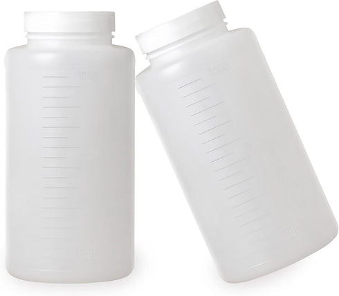 1000ml/34oz Plastic Lab Chemical Reagent Bottle Wide Mouth Secure Sample Sealing 2 Pcs