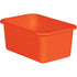 Teacher Created Resources Orange Small Plastic Storage Bin, Pack of 6