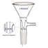 Borosilicate Glass Filter Funnel, 75mm Top Outer Dimension, Triangular Shape with Glass Filter Plate