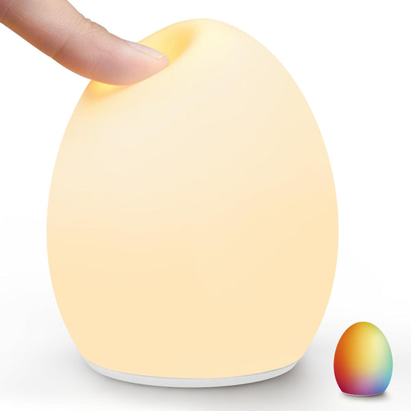 Harmobub Baby Night Light, Silicone Egg Light for Kids, Portable Touch Night Lamp