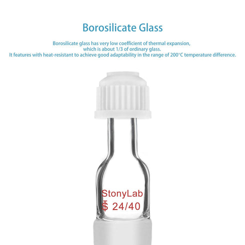 stonylab Thermometer Inlet Adapter - 24/40 Inner Joint, 80mm Height for Distillation Apparatus