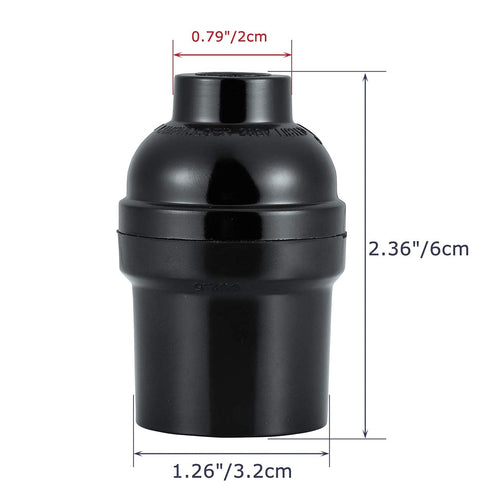 E26 Bulbs-9 Pack Light Socket,Standard Screw-in Lamp Socket Holder for Edison Retro Pendant Lamp Basic Black